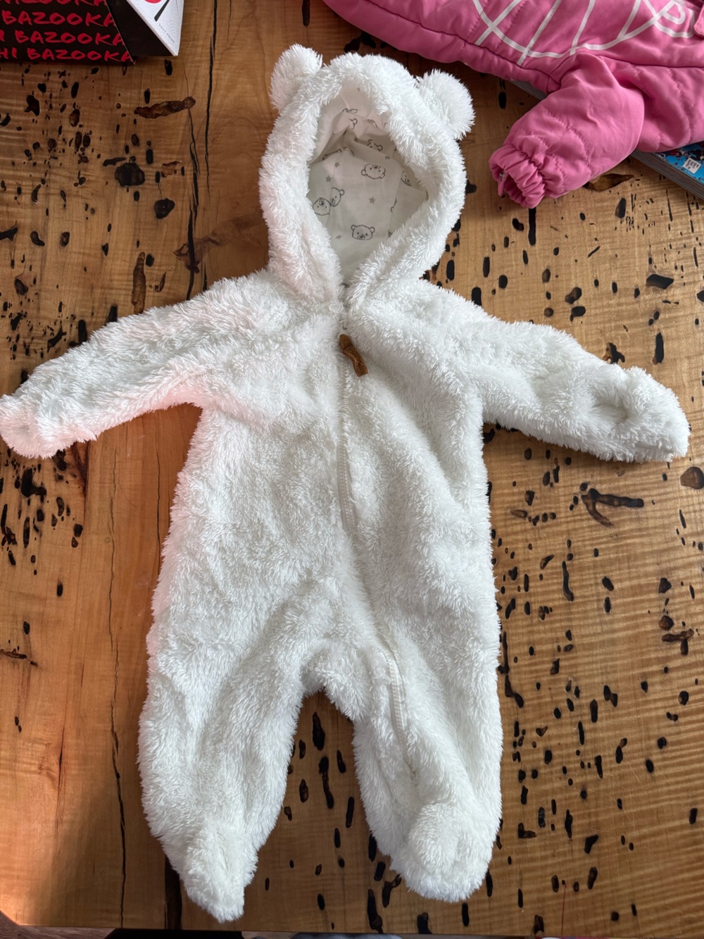 Carter's Newborn One Piece Hoodie Bear Outfit Zipup Coverall